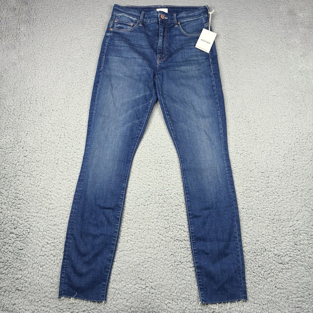 MOTHER High Waisted Looker Ankle Fray Jeans Women's 27 Goin' For Gold NWT